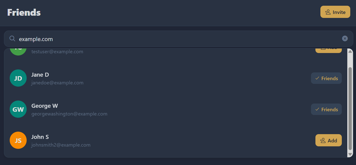 Friends search